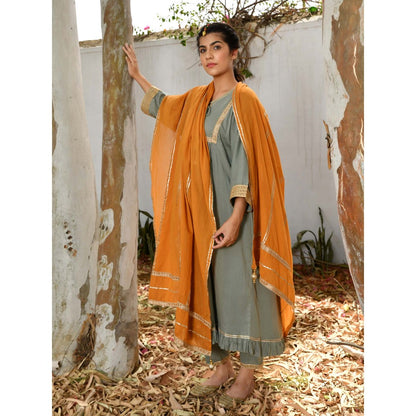 OMAANA Grey Haseena Kurta Set (Set of 3)