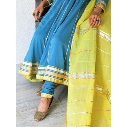 OMAANA Firoz Adaa Anarkali Kurta Set (Set of 3)