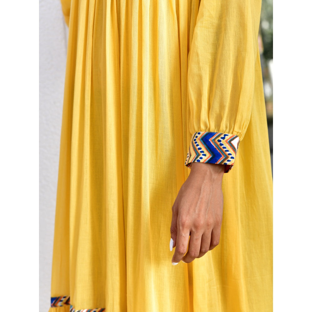 OMAANA Layla Yellow Coloured Long Dress