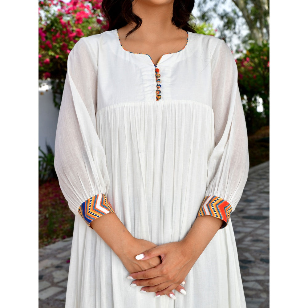 OMAANA Layla White Coloured Long Dress