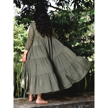 OMAANA Green Summer Tales Tassel Dress