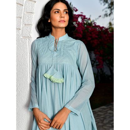 OMAANA Blue West Wind Tassel Dress