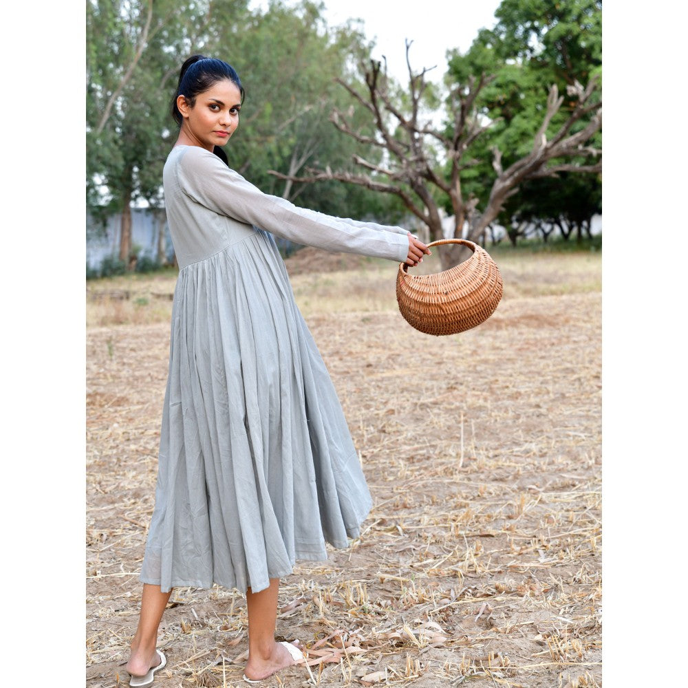 OMAANA Grey Cloudy Days Breezy Dress