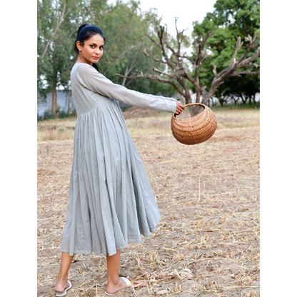 OMAANA Grey Cloudy Days Breezy Dress