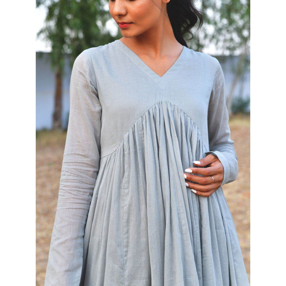 OMAANA Grey Cloudy Days Breezy Dress