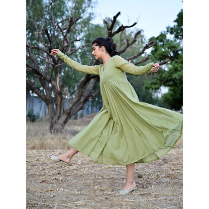 OMAANA Green Spring Days Breezy Dress