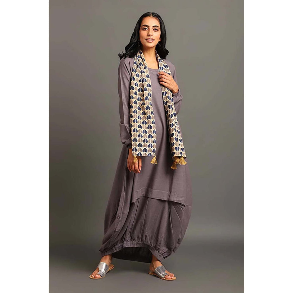 OMAANA Grey Boho Balloon Maxi Dress
