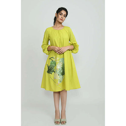 OMAANA Lime Rush Everyday Mini Dress
