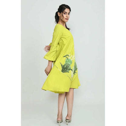 OMAANA Lime Rush Everyday Mini Dress