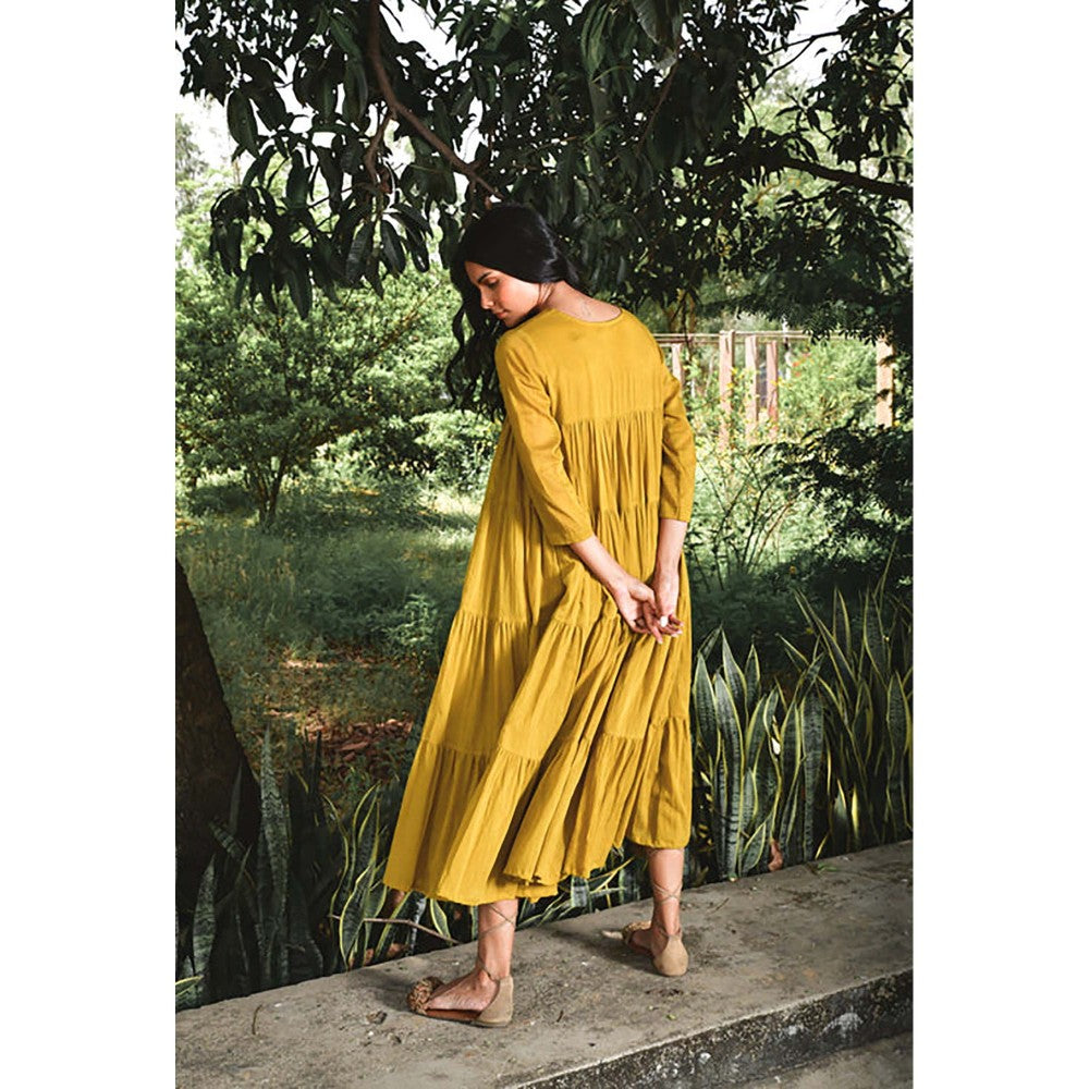 OMAANA Mustard Summer Tales Maxi Dress
