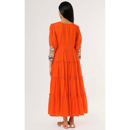 OMAANA Orange Bar Summer Maxi Dress
