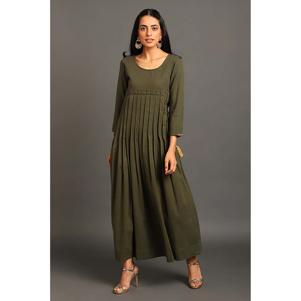 OMAANA Pleat Around Long Maxi Dress
