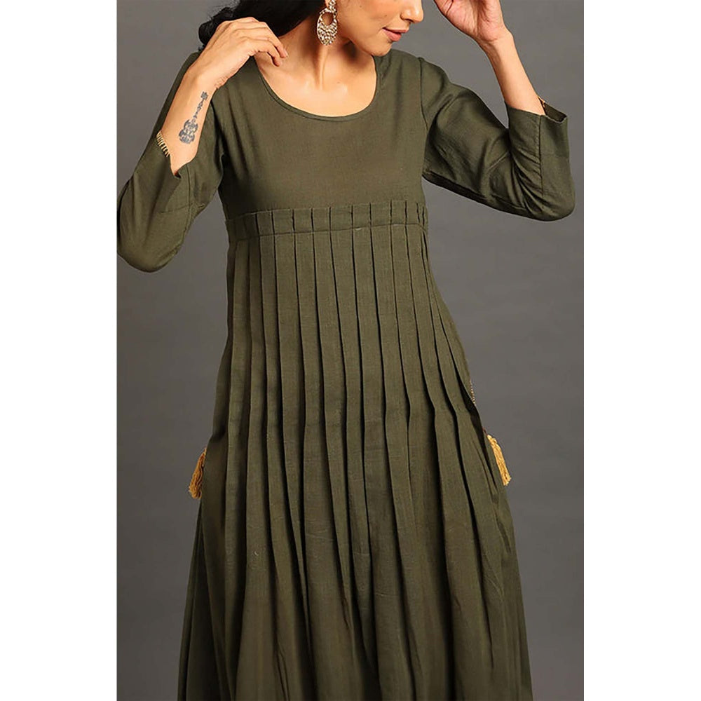 OMAANA Pleat Around Long Maxi Dress