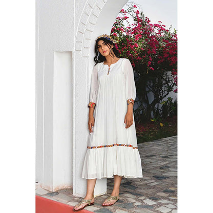 OMAANA White Layla Summer Maxi Dress