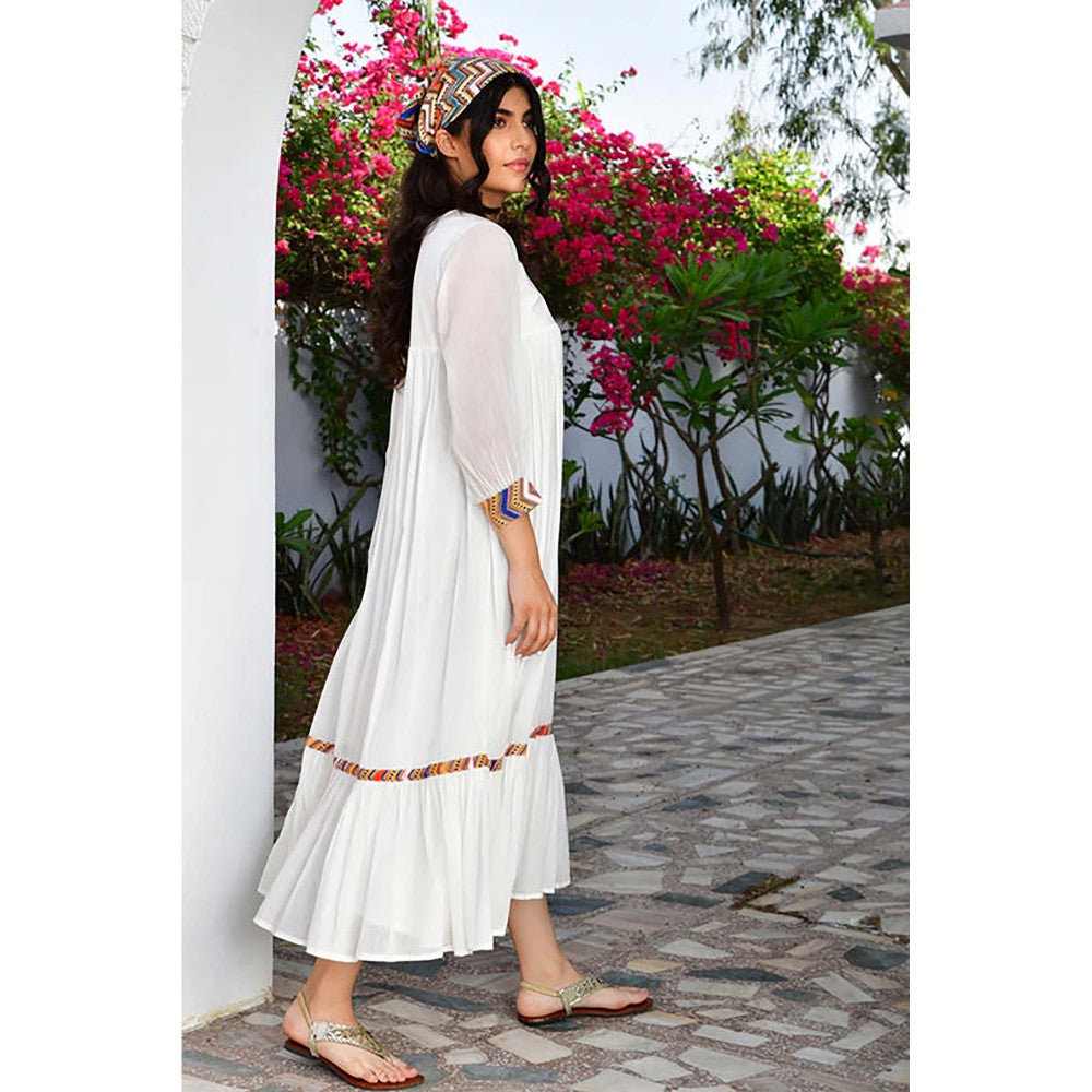 OMAANA White Layla Summer Maxi Dress