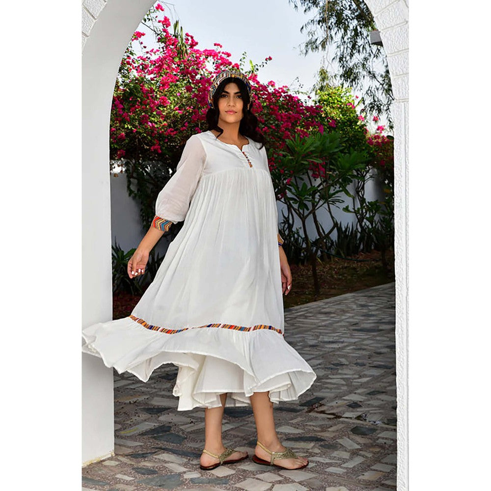 OMAANA White Layla Summer Maxi Dress