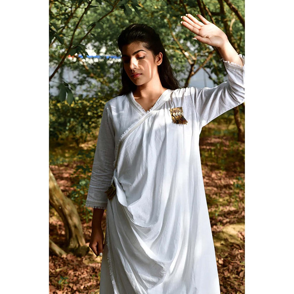 OMAANA White Sufi Aza Boho Maxi Dress