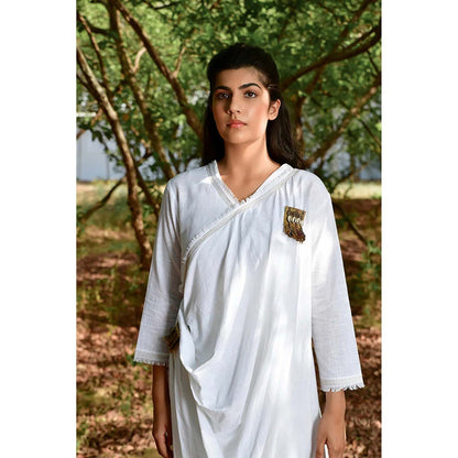 OMAANA White Sufi Aza Boho Maxi Dress