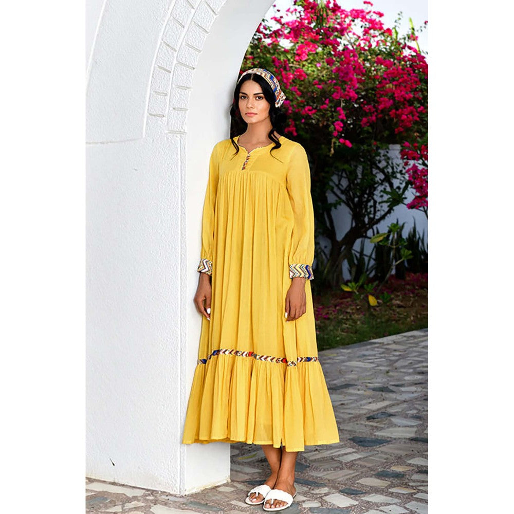 OMAANA Yellow Layla Summer Maxi Dress