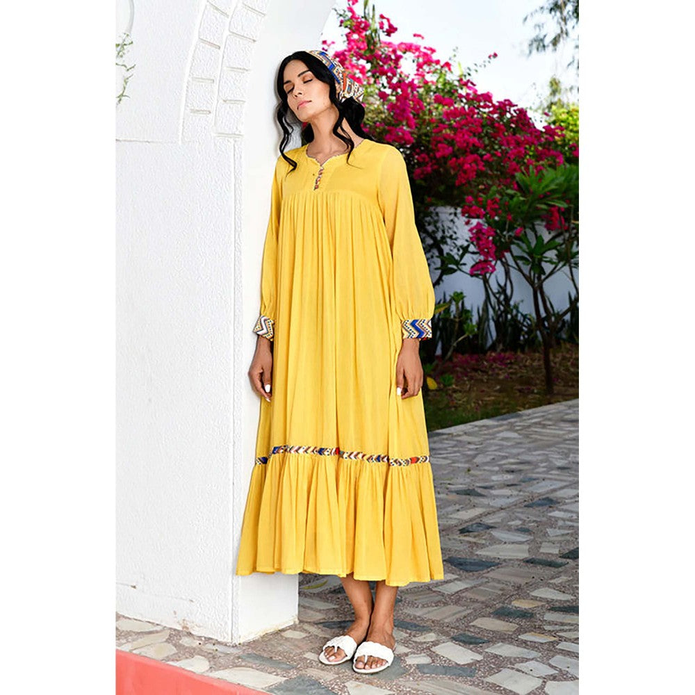 OMAANA Yellow Layla Summer Maxi Dress