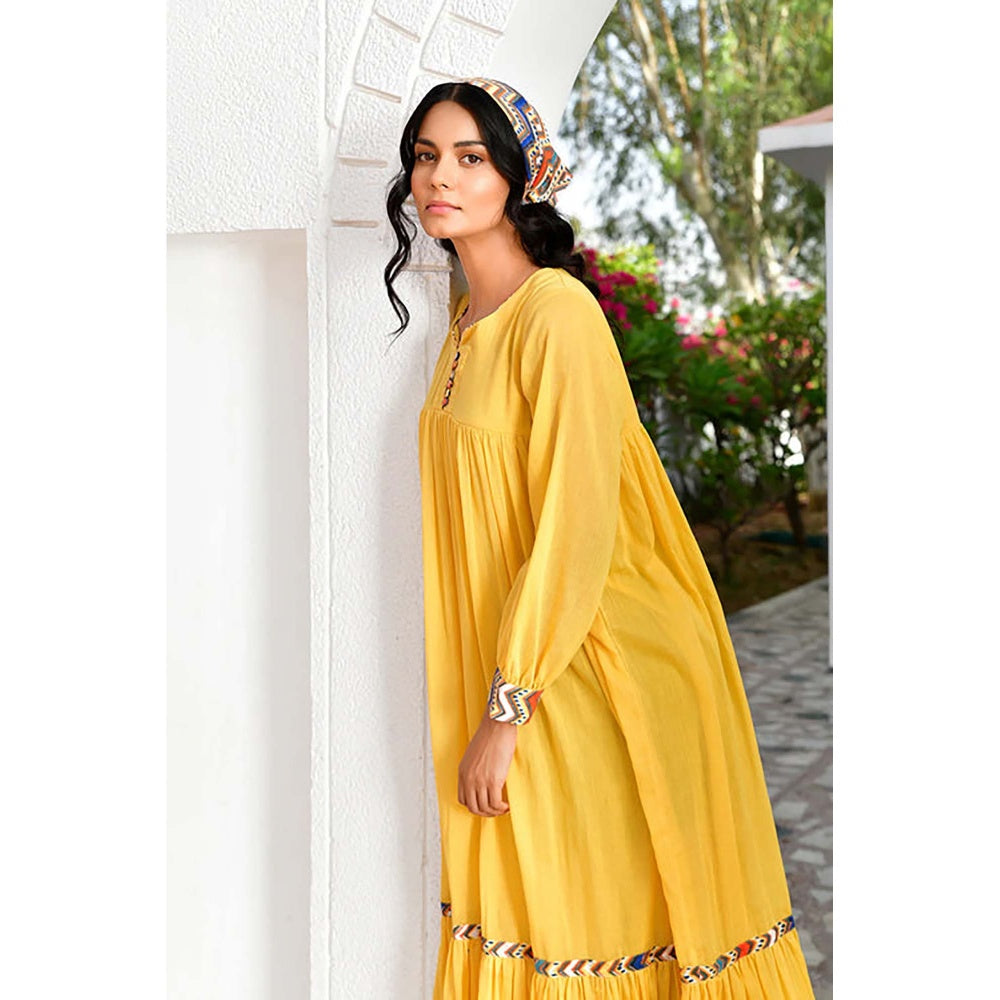 OMAANA Yellow Layla Summer Maxi Dress