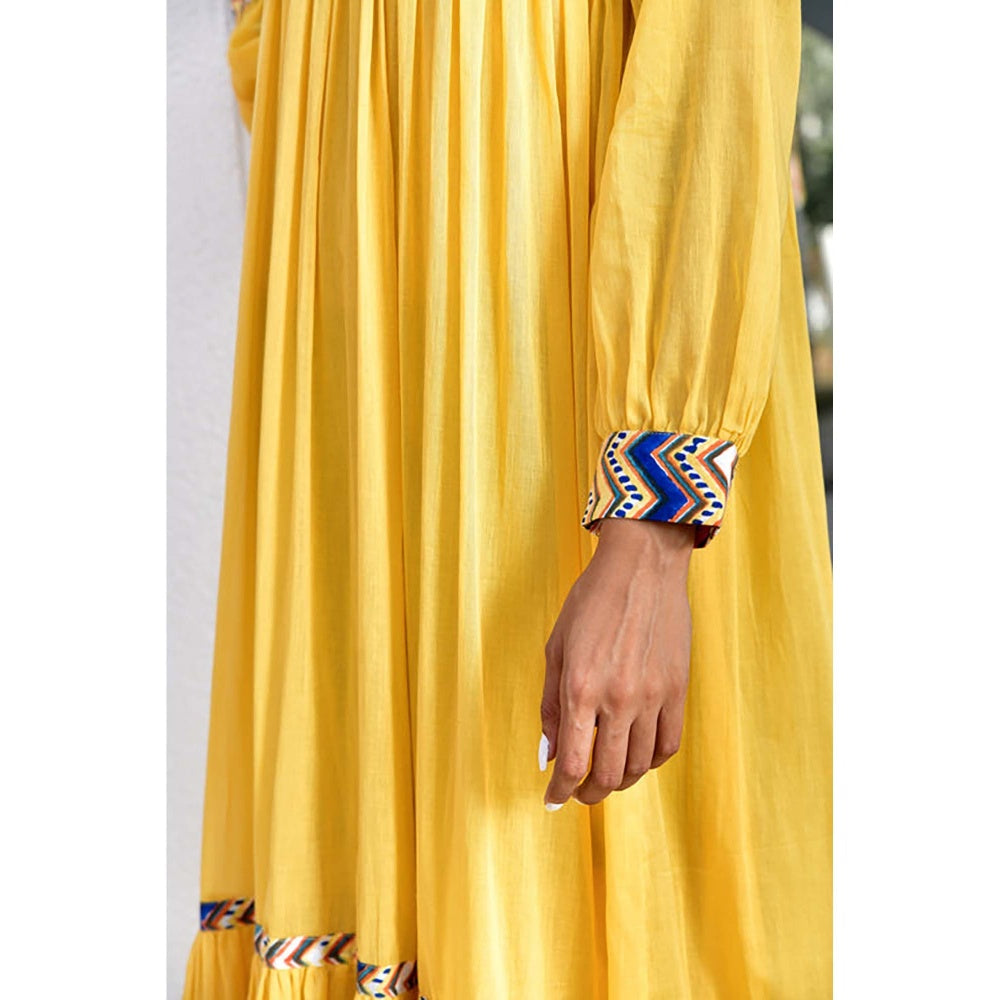 OMAANA Yellow Layla Summer Maxi Dress