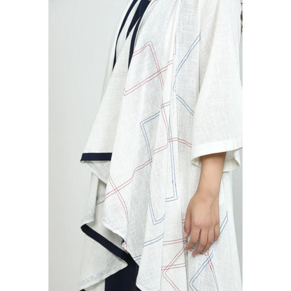 OMAANA White Waterfall Dress with Shrug