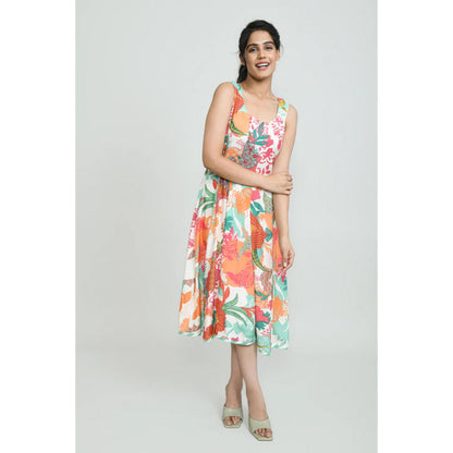 OMAANA Happy Greens Luxe Dress with Jacket