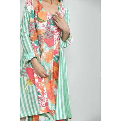 OMAANA Happy Greens Luxe Dress with Jacket