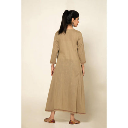 OMAANA Beige Sufi Aza Boho Maxi Dress