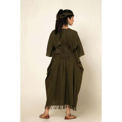 OMAANA Forest Green Sufi Asmi Kaftan Dress