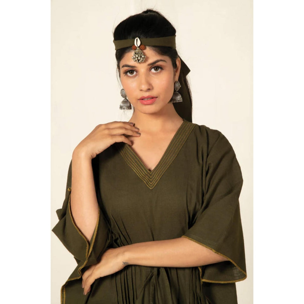 OMAANA Forest Green Sufi Asmi Kaftan Dress