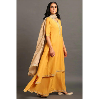 OMAANA Mango Zara Double Layered Maxi Dress with Dupatta