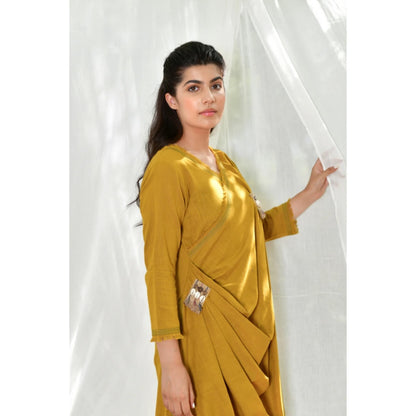 OMAANA Mustard Sufi Aza Boho Maxi Dress