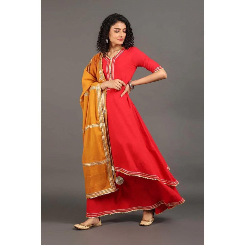OMAANA Red Zara Double Layered Maxi Dress