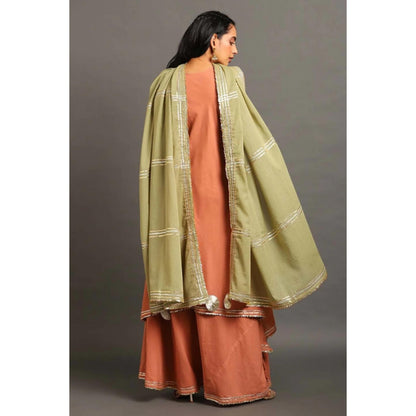 OMAANA Rust Zara Double Layered Maxi Dress