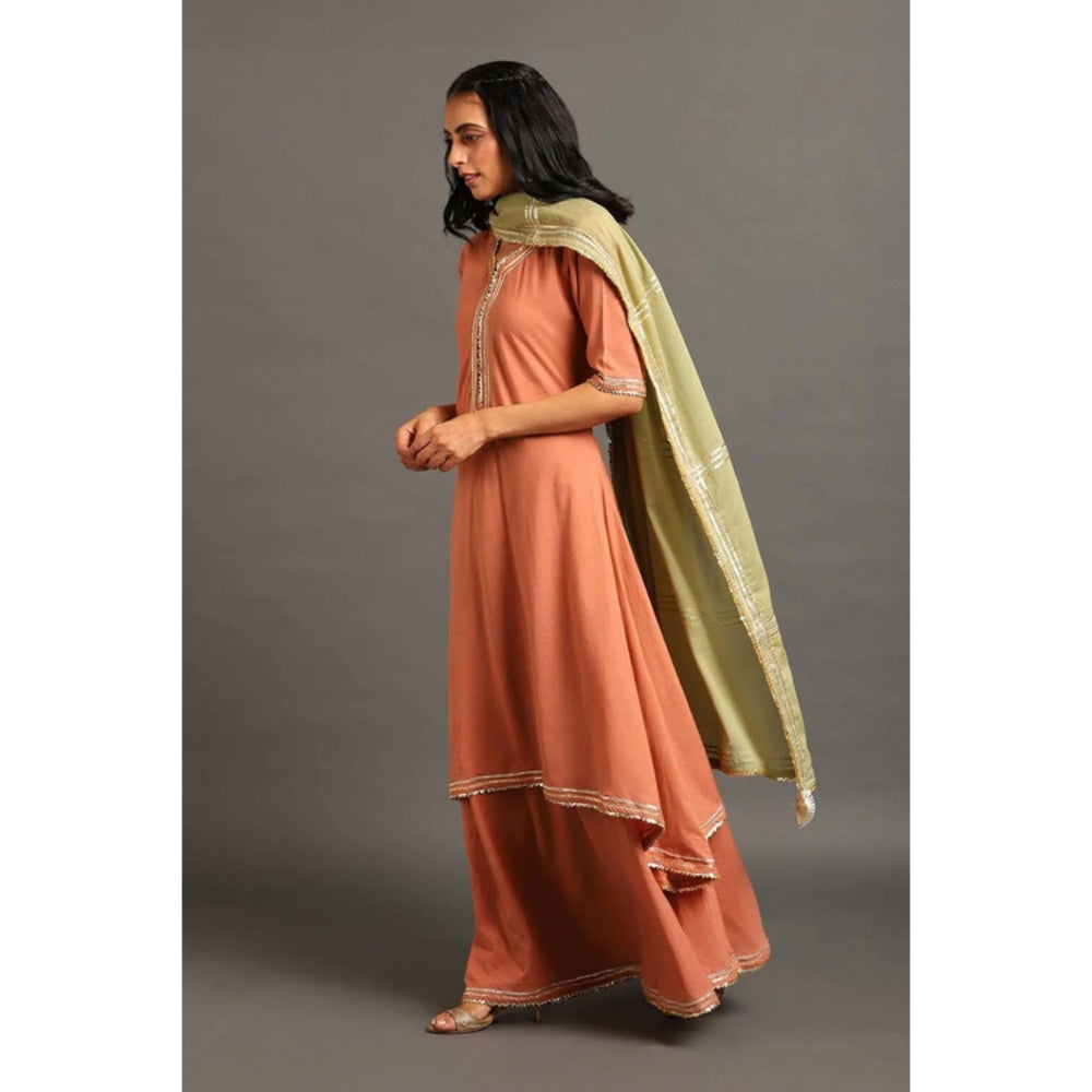 OMAANA Rust Zara Double Layered Maxi Dress