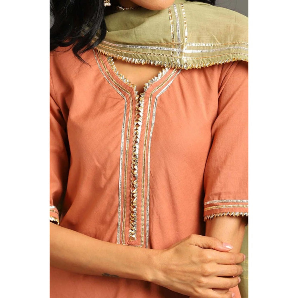 OMAANA Rust Zara Double Layered Maxi Dress