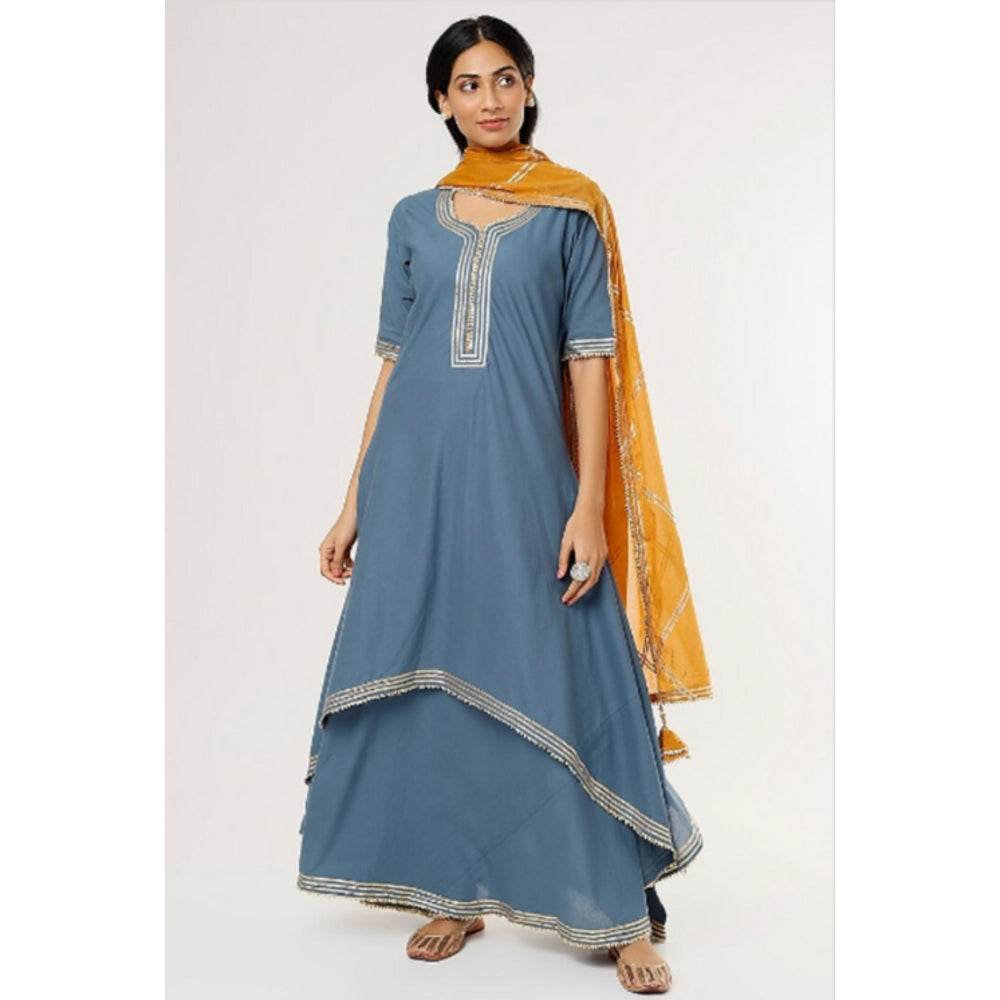OMAANA Teal Saira Double Layered Maxi Dress