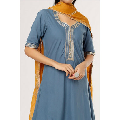 OMAANA Teal Saira Double Layered Maxi Dress
