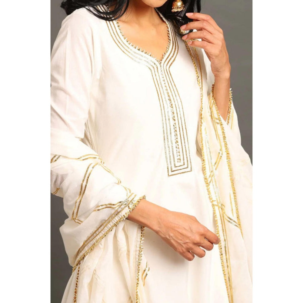 OMAANA White Saira Double Layered Maxi Dress
