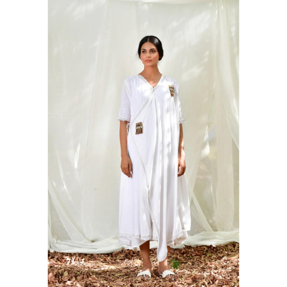OMAANA White Sufi Azal Boho Maxi Dress