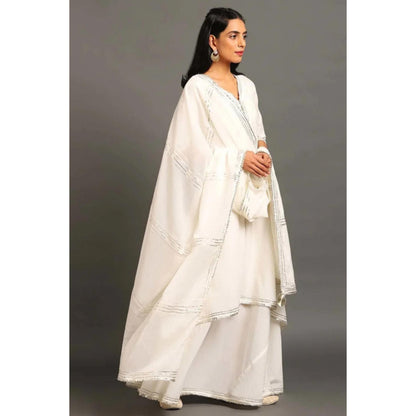 OMAANA White Zara Double Layered Maxi Dress