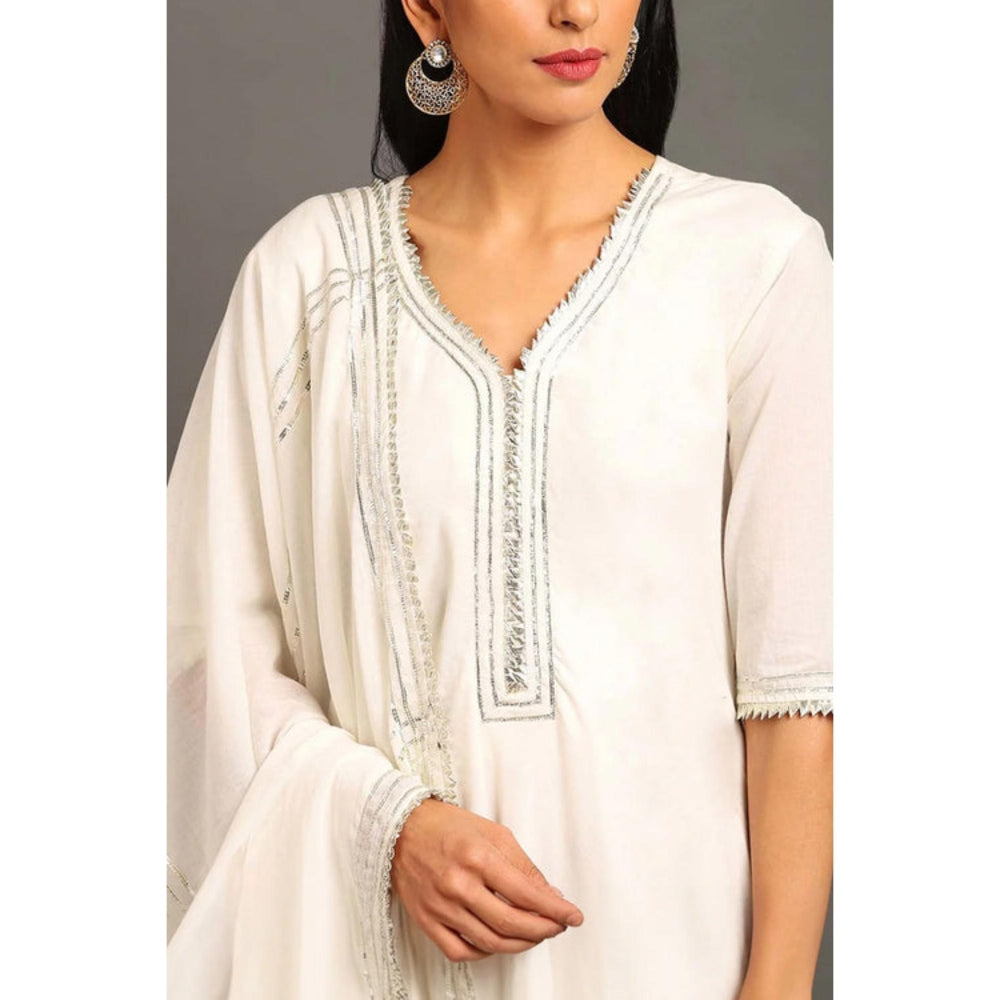 OMAANA White Zara Double Layered Maxi Dress