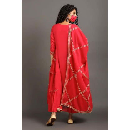 OMAANA Women Mulmul Pink Kurta with Pant and Dupatta