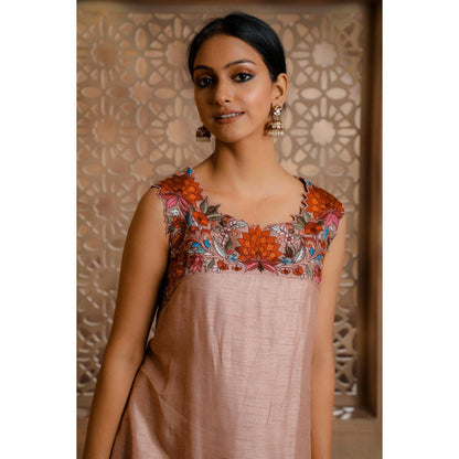 Omana by Ranjana Bothra Mauve Kaashni Sharara with Kurti and Dupatta (Set of 3)