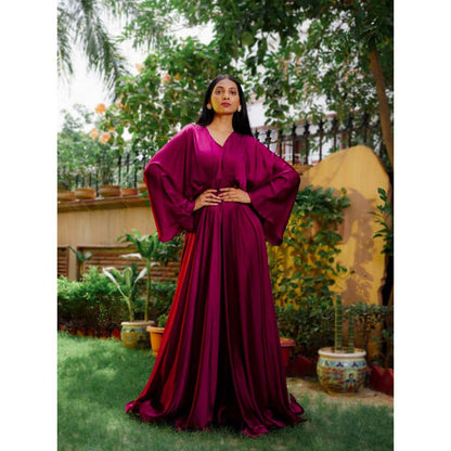 Omana by Ranjana Bothra Mulberry Cowl Gown
