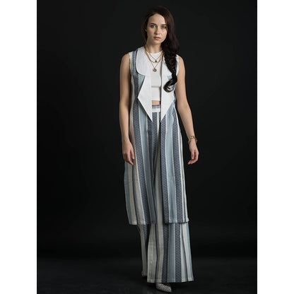 ORCR Double Stripes Sleeveless Multi-Color Jacket with Pant (Set of 2)