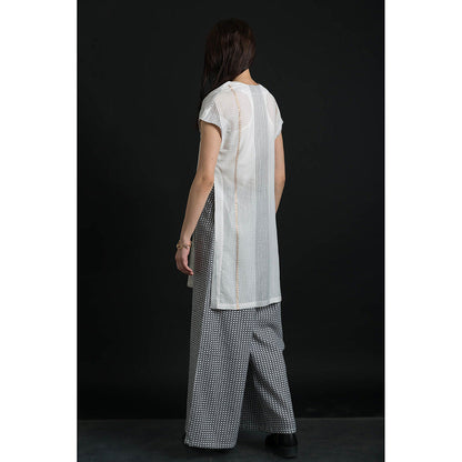 ORCR Shimnim Checks Cap Black Shrug with Pant (Set of 2)