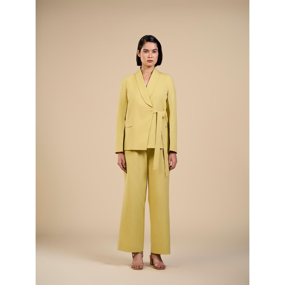 ORIGANI Green Solid Jade Knot Co-Ord (Set of 2)